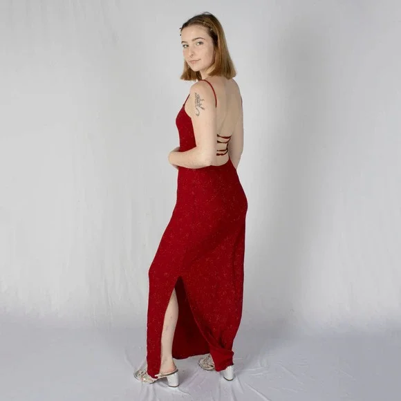 A Fortioni Dresses | 90s Red Sparkly Prom Dress | M | Vtg | Color: Red | Size: M